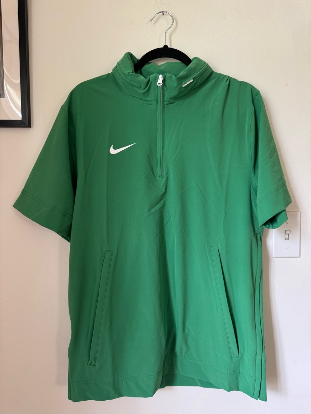Nike Green Short-Sleeve Half Zip Sport Top